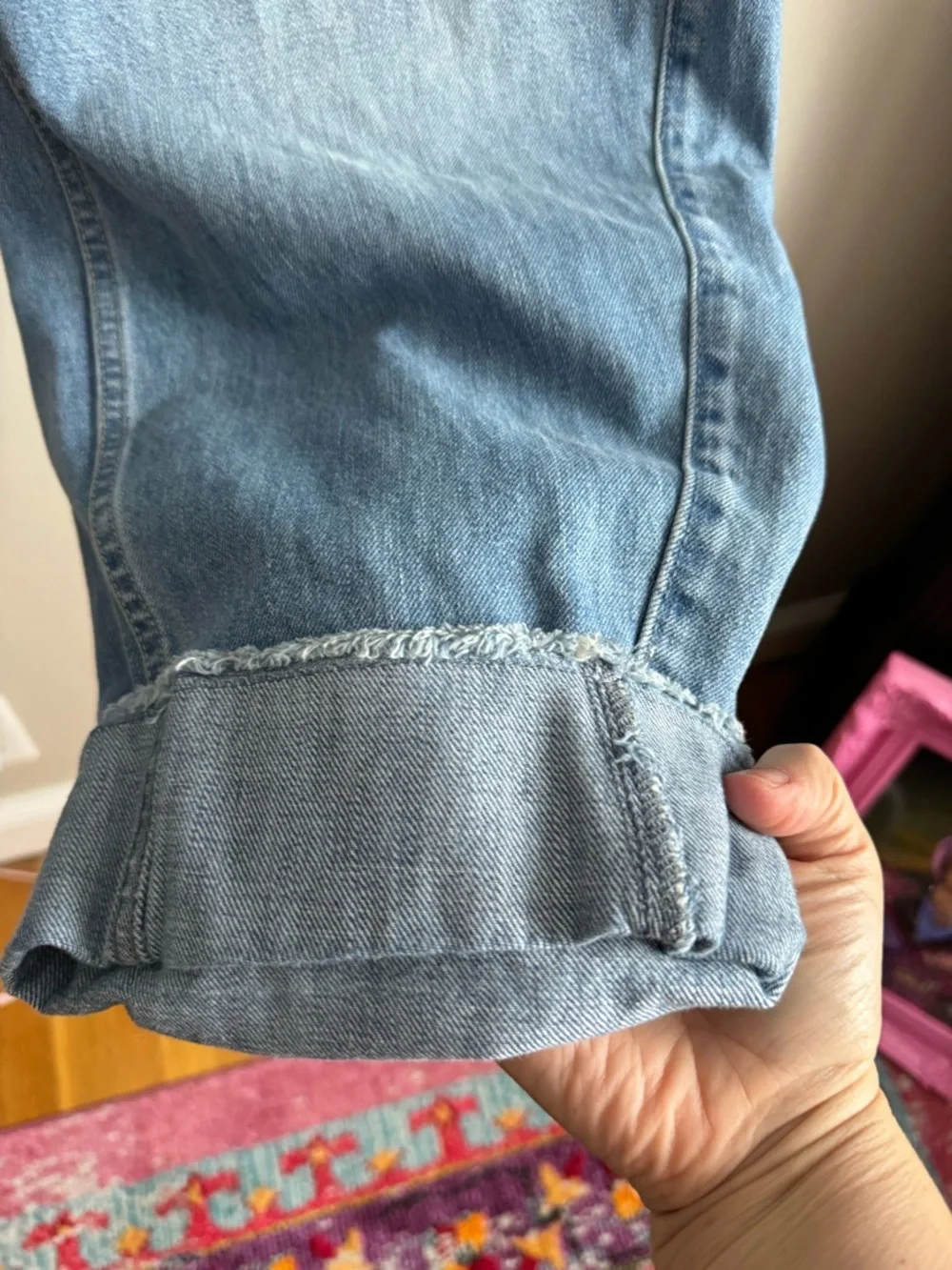 The Gap barrel high rise 32 14 regular euc cuffed - Picture 3 of 7